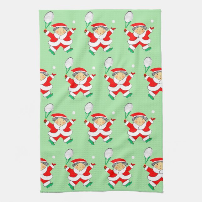 Torchon de cuisine de Noël de tennis (Vertical)