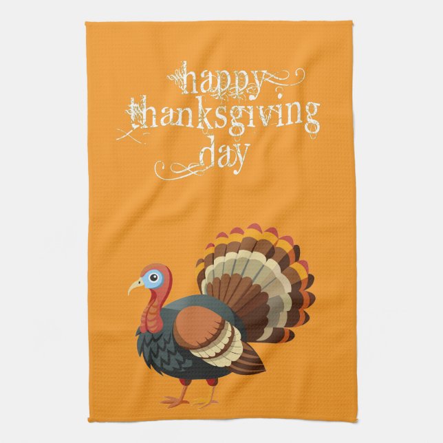 Torchon de cuisine de Thanksgiving dinde (Vertical)