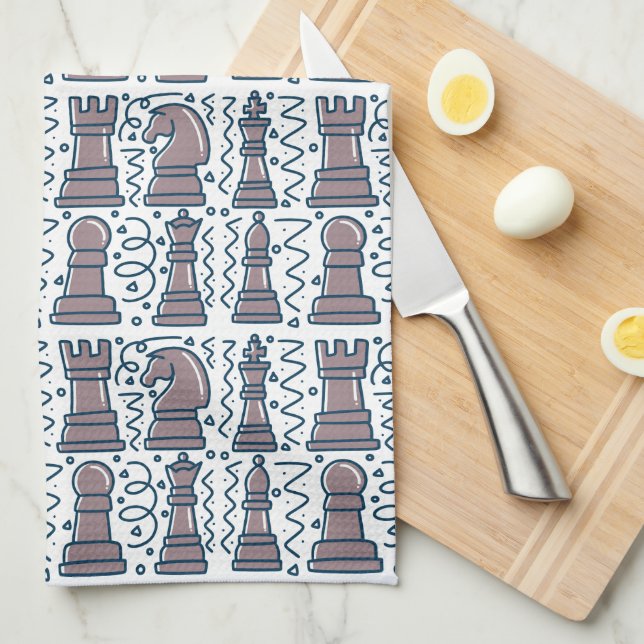 Torchon de cuisine d'échecs (Quart Plié)