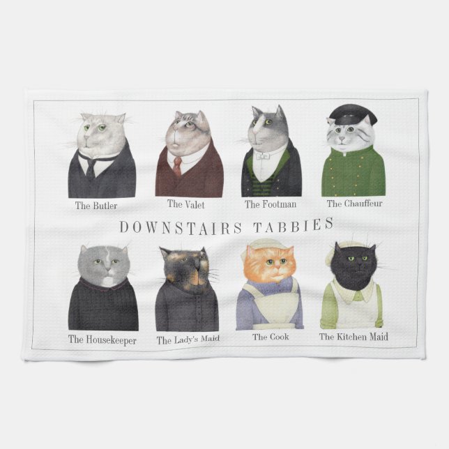 TORCHON DE CUISINE DOWNSTAIRS TABBIES (Horizontal)