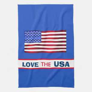 Torchon de cuisine drapeau USA Amour patriotique