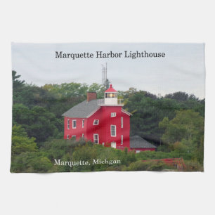 Torchon de cuisine du phare de Marquette Harbor