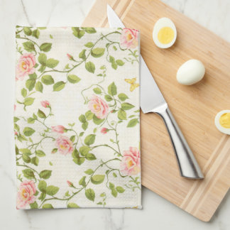 Torchon de cuisine Elegant Rose Vine Flourish