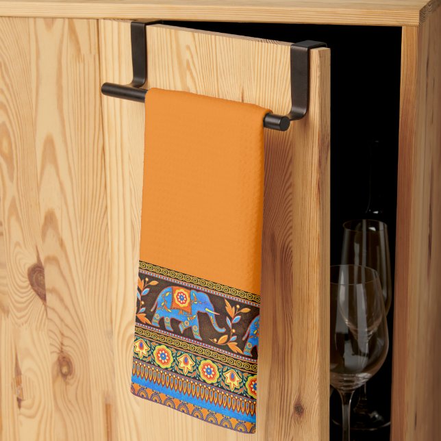 Torchon de cuisine éléphants lumineux (Pliage en tiers)