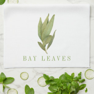 TORCHON DE CUISINE FEUILLES DE LAURIER FRAÎCHES