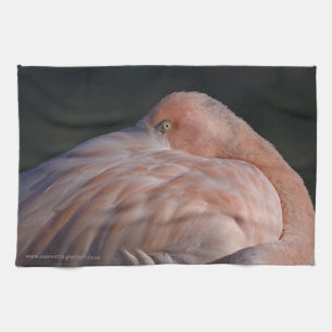 Torchon de cuisine flamant rose dormant