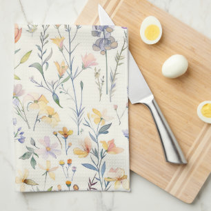 Torchon de cuisine fleuri à fleurs sauvages pour l