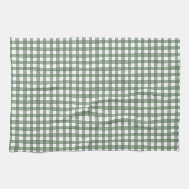 Torchon de cuisine Gingham vert (Horizontal)