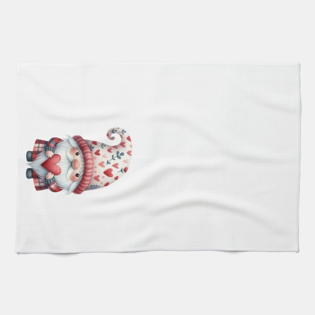 Torchon de cuisine - Gnome de la Saint-Valentin (Horizontal)
