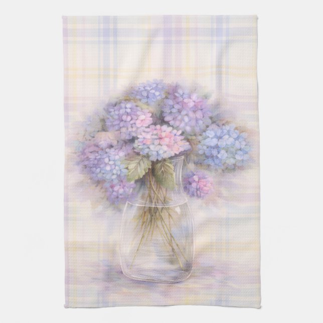 Torchon de cuisine Hydrangea lilas pastel (Vertical)