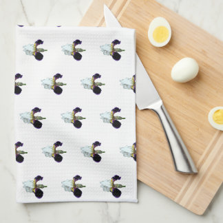 Torchon de cuisine Iris violet et blanc