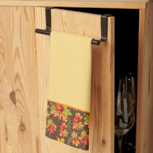 Torchon de cuisine motif feuilles d'érable automne