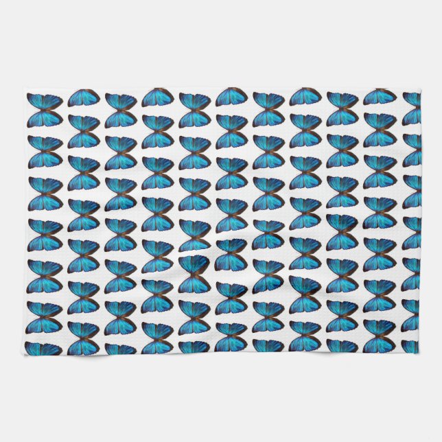 Torchon de cuisine PAPILLON À AILES BLEUES (Horizontal)