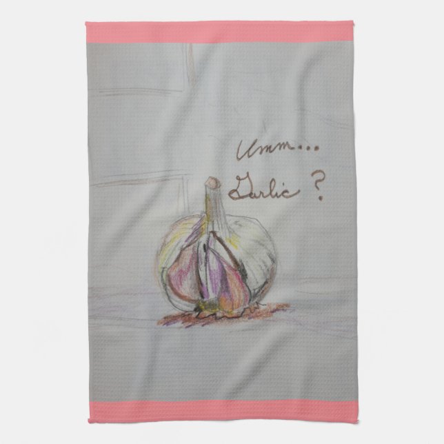 Torchon de cuisine pour amateurs d'ail (Vertical)