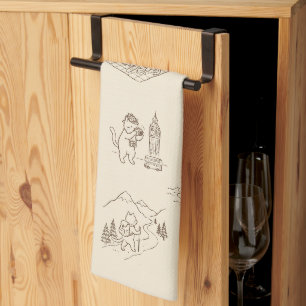Torchon de cuisine pour chats voyageurs vintage Wa