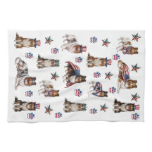 Torchon de cuisine pour Rough Collies patriotiques