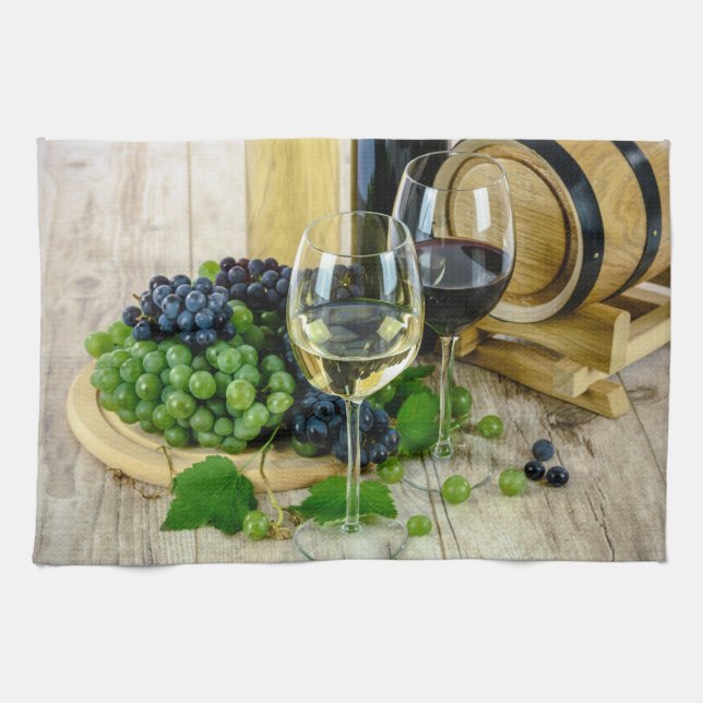 Torchon de cuisine Raisins et Vin de Toscane (Horizontal)