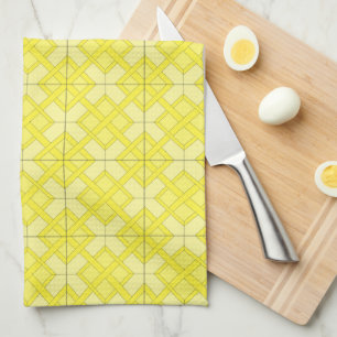 Torchon de cuisine - Treillis tissé en jaune