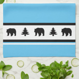 Torchon de cuisine-Yellowstone Lodge 3 ours et arb