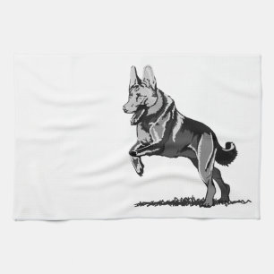 Torchon de vaisselle en forme de chien de berger