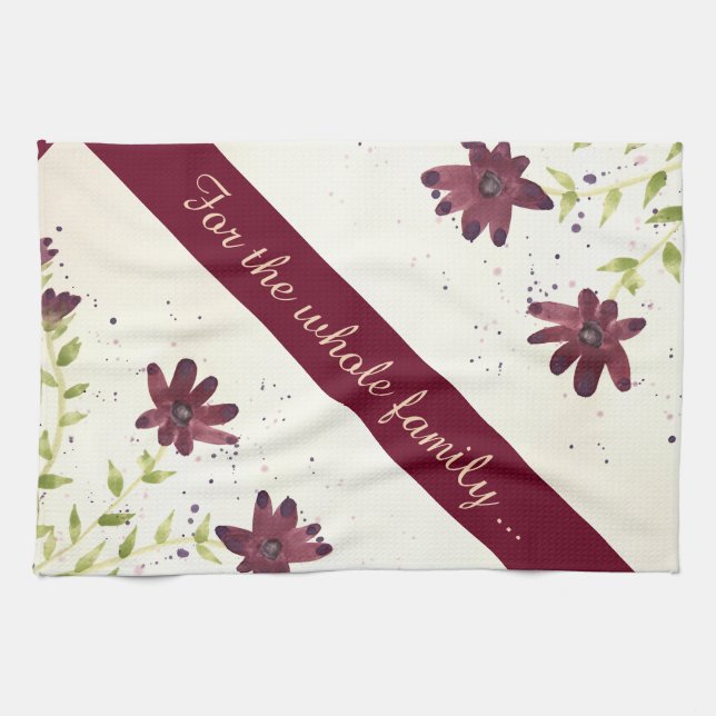 Torchon floral en coton (Horizontal)
