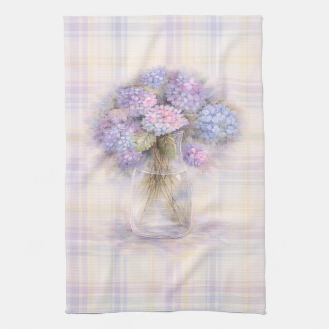 Torchon Hydrangea | Décoration de cuisine carreaux (Vertical)