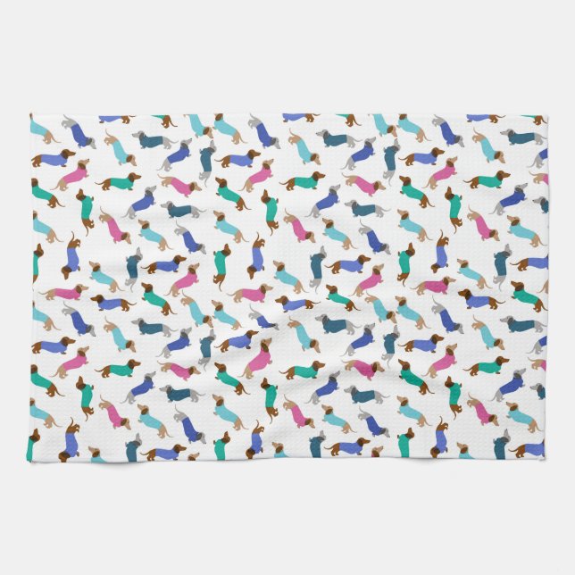 Torchon pastel pour chien teckel (Horizontal)