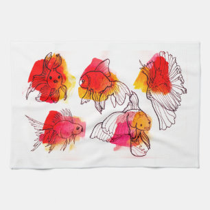 Torchon poissons rouges