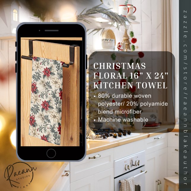Torchons de cuisine à motifs floraux de Noël (Créateur téléchargé)