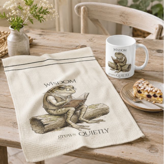 Torchons de cuisine grenouille fantaisiste sagesse (Créateur téléchargé)