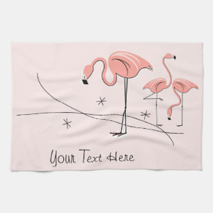 Torchons de cuisine Trio de flamants roses 3 Texte
