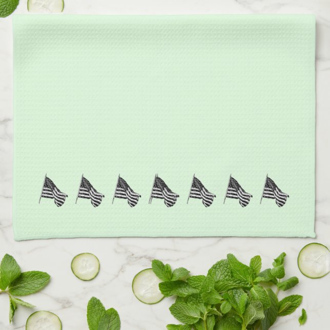 Torchons de cuisine verts drapeau patriotique (Plié)