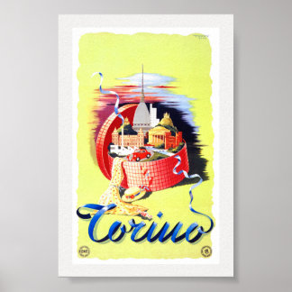 Torino Italie Affiche Vintage Restaurée