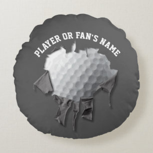 Torn Golf Ball Round Coussin