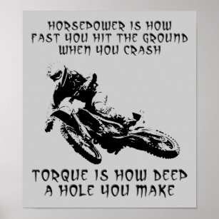 Torque Hole Dirt Bike Motocross Poster Signal Drôl
