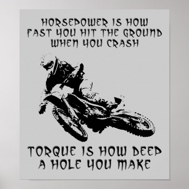 Torque Hole Dirt Bike Motocross Poster Signal Drôl (Devant)