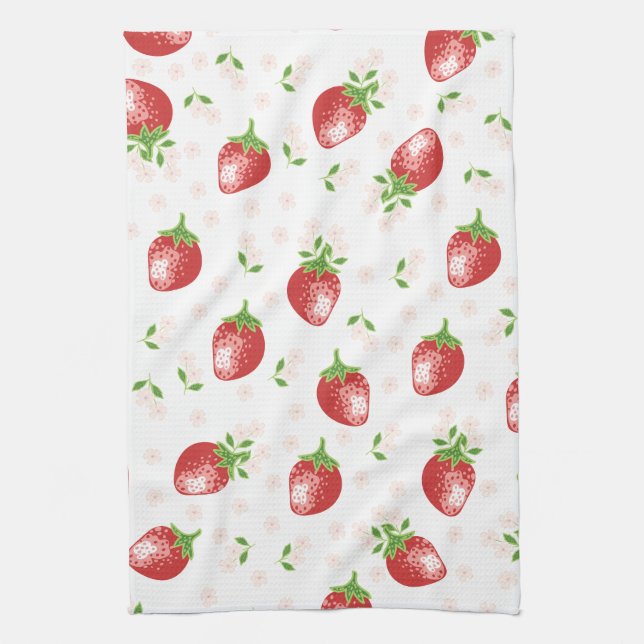 Torrons de fraise pour torchons de cuisine (Vertical)