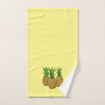 Torse Serviettes de Cuisine Jaune Tropical avec Tr
