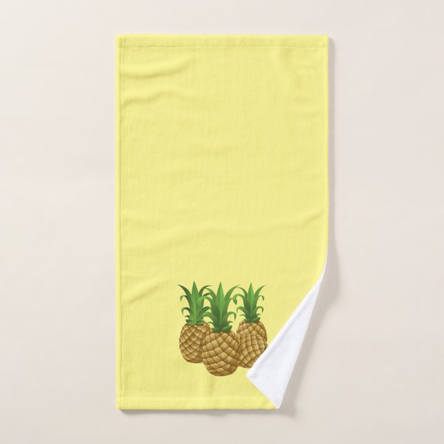 Torse Serviettes de Cuisine Jaune Tropical avec Tr (Serviette à main)