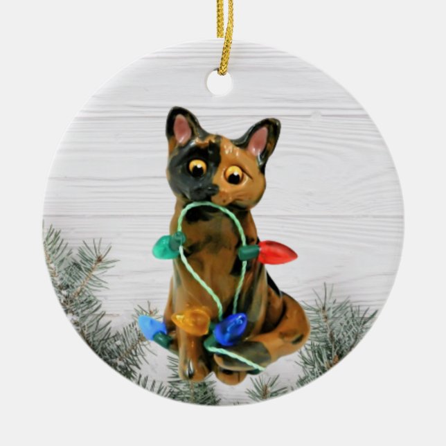 Tortie Cat Tortoiseshell Ornement (Devant)