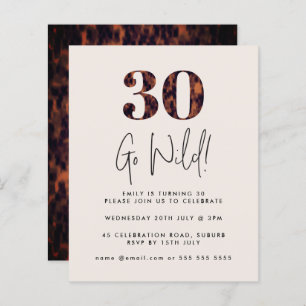 Tortoiseshell 30th Birthday Budget Paper Invitatio