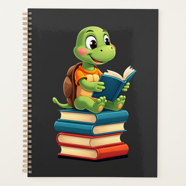 Tortue Adorable Lisant des Livres (4) (Devant)