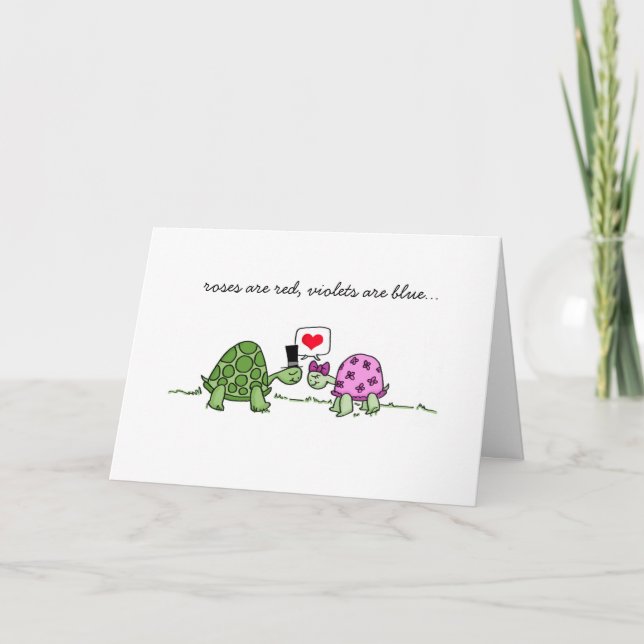 Tortue Amour - Carte de la Saint-Valentin ou d'ann (Devant)