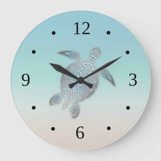 Tortue Argentée Horloge Murale Style Moderne de Pl (Recto)