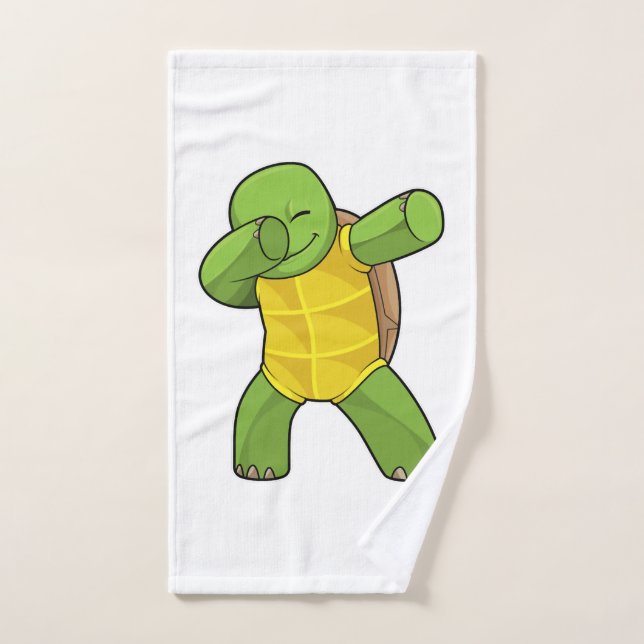 Tortue au hip hop danse Dab (Serviette à main)