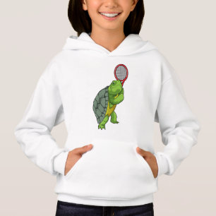 Tortue au Tennis avec raquette de tennis