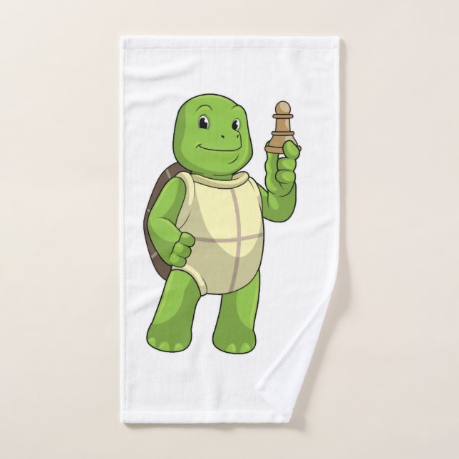 Tortue aux échecs avec pion (Serviette à main)