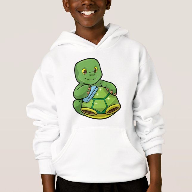 Tortue avec coquille et chiffon de nettoyage (Devant)
