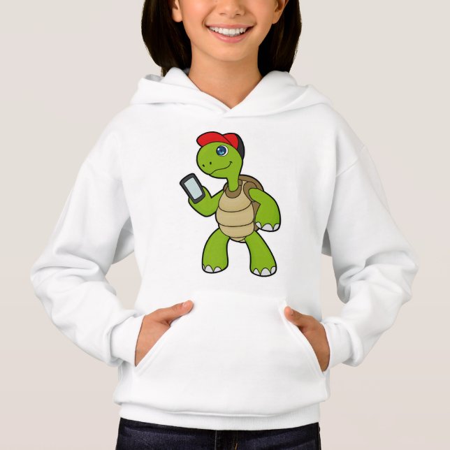 Tortue avec téléphone et Casquette (Devant)