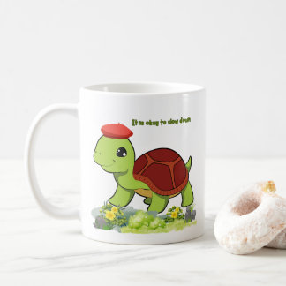 Tortue avec un message de motivation Café Mug